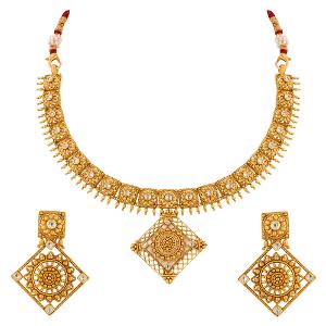 punjabi style gold necklace