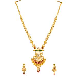 gold necklace designs in 3 tulas