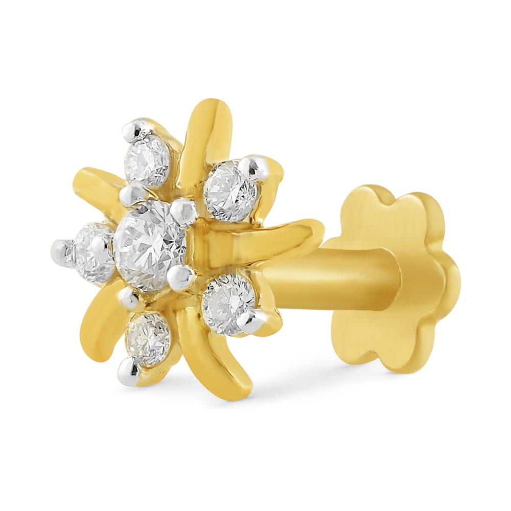 18 Karat Gold & Diamond Nose Pin | Diamond - Reliance Jewels