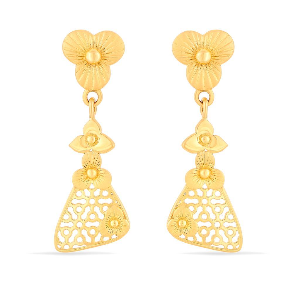 Buy Floral Drop Gold Earrings.
