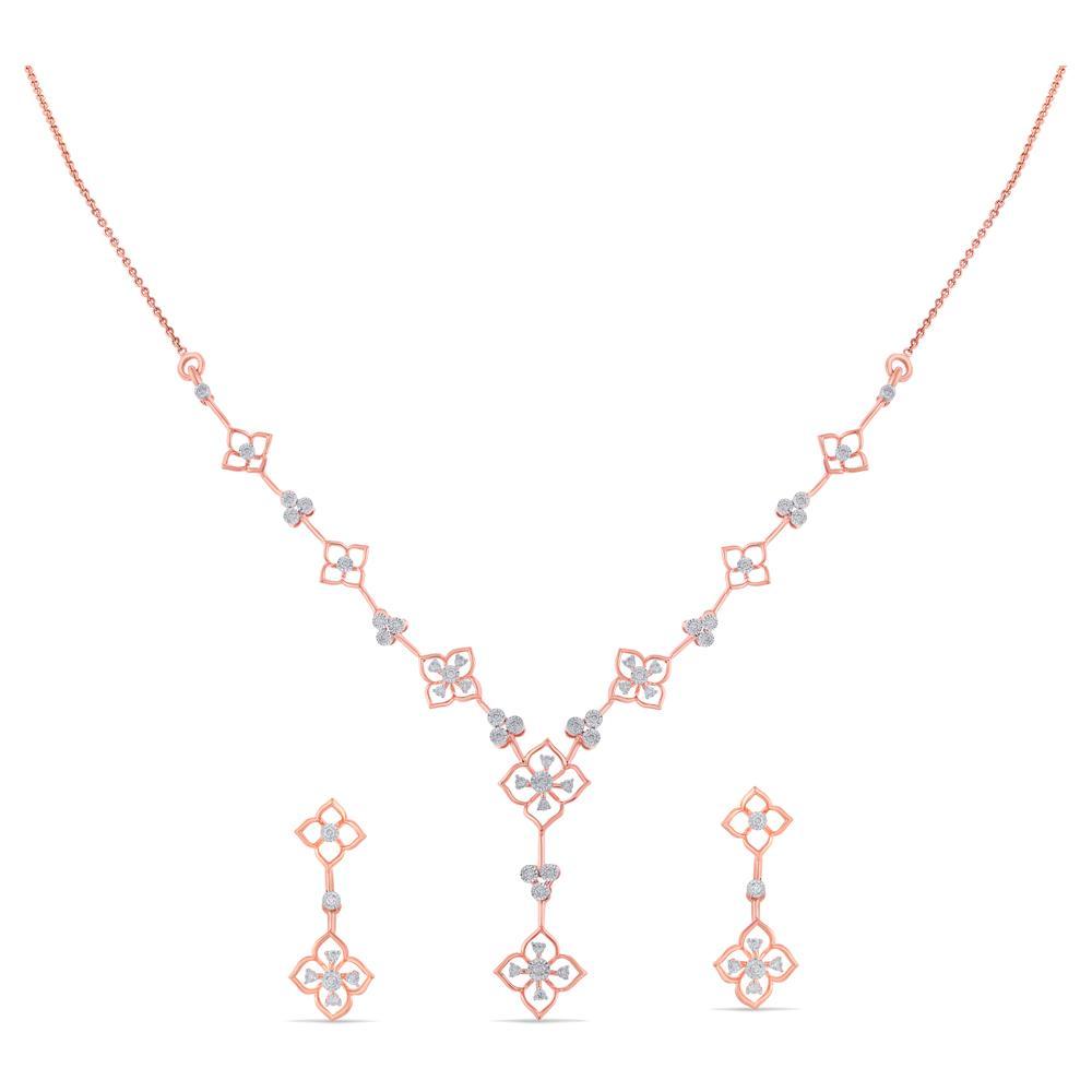 Buy Blooming Elegance Diamond Necklace Set