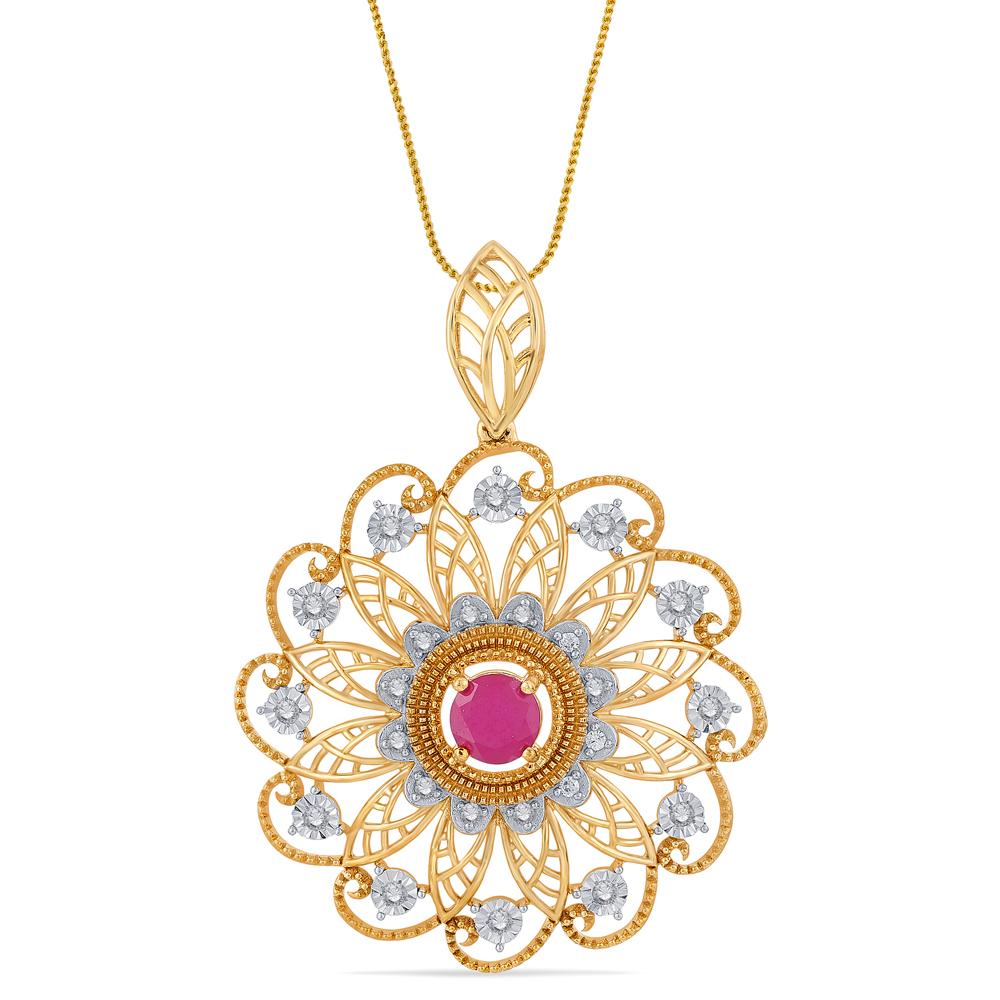 14 Karat Gold & Diamond Pendant Set | Diamond - Reliance Jewels