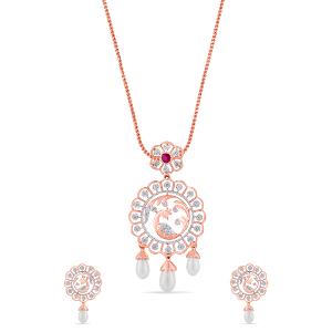 Buy 14 Karat Gold & Diamond Pendant Set
