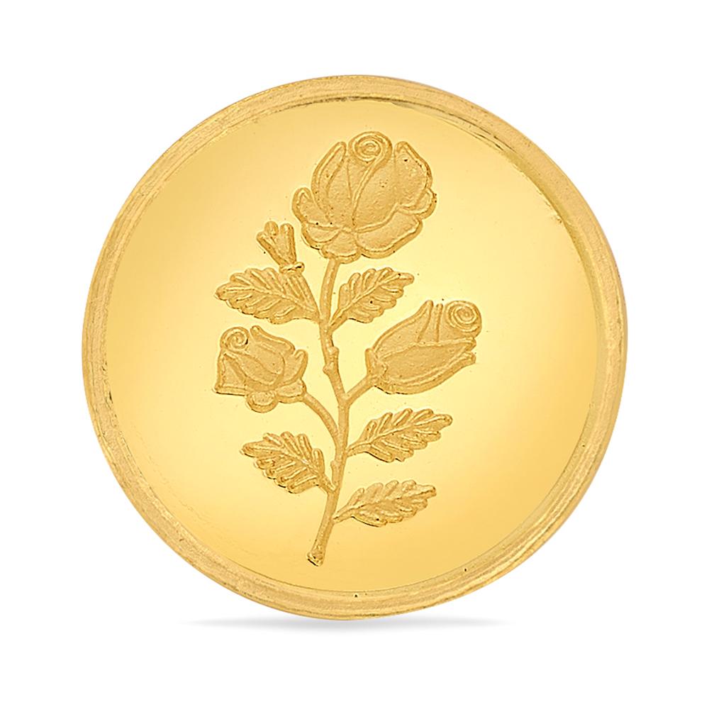 Buy 24 Karat Yellow Finish 2 Grams Floral Gold Coin