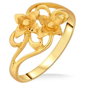 Buy 22 Karat Double Flower Gold Ring