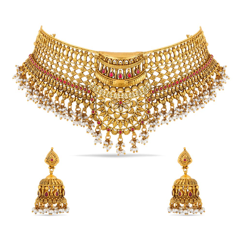 Buy 22 Karat Gold Necklace Set