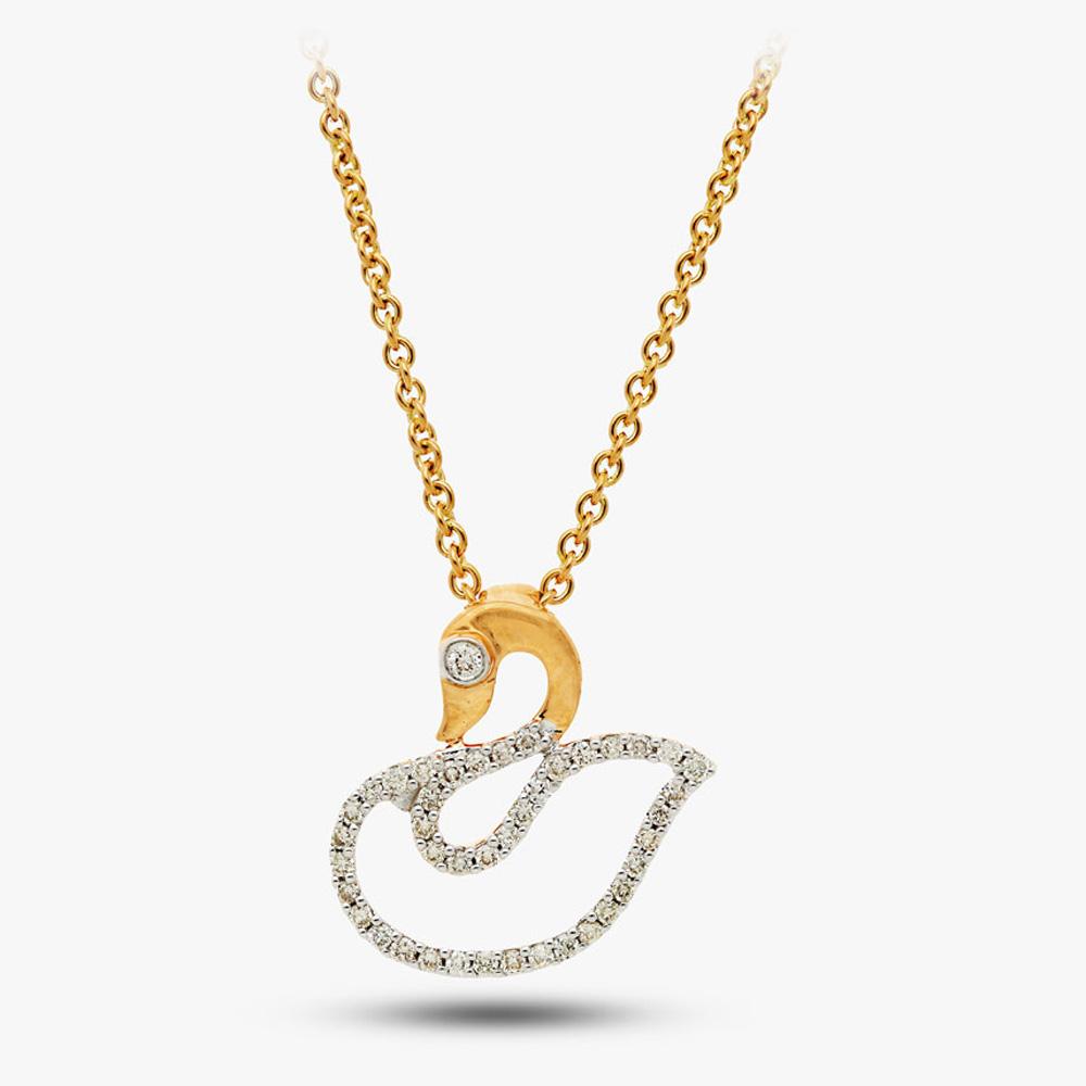 Buy Two Tone Plated Duck Design 14 Kt Gold & Diamond Pendant