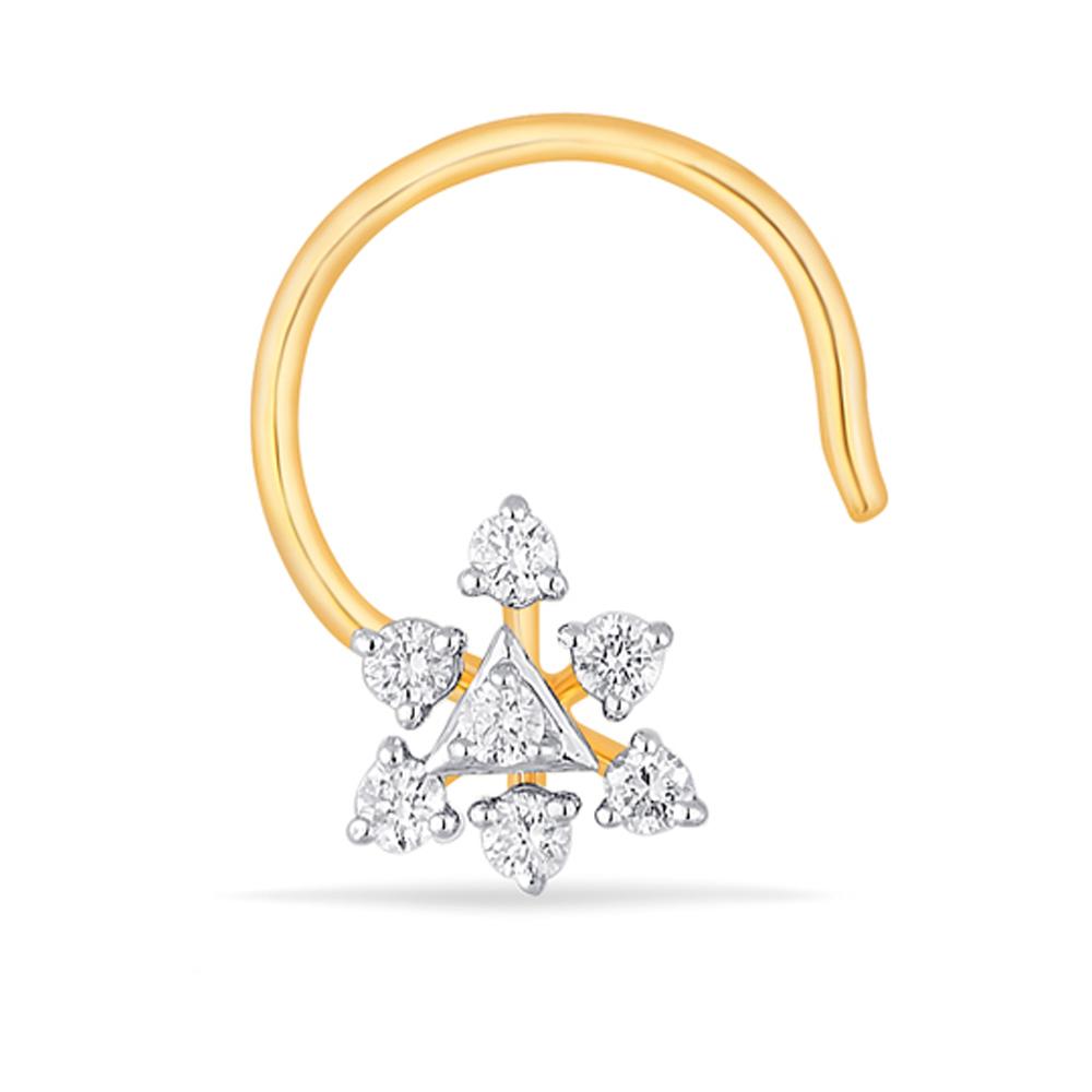Buy 18 Karat Gold & Diamond Nose Pin