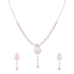 Buy 18 Karat Gold & Diamond Necklace Set