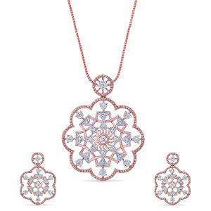 Buy 14 Karat Gold & Diamond Pendant Set