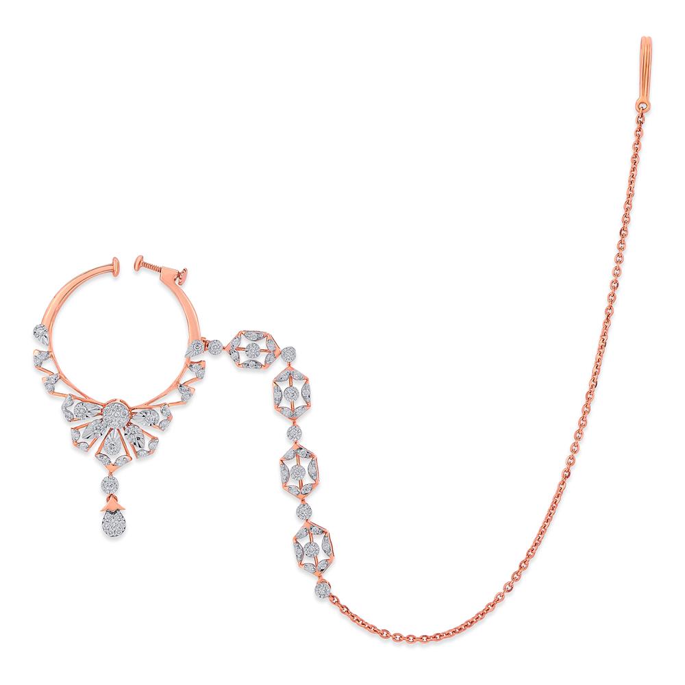 Buy 18 Karat Gold & Diamond Nose Ring
