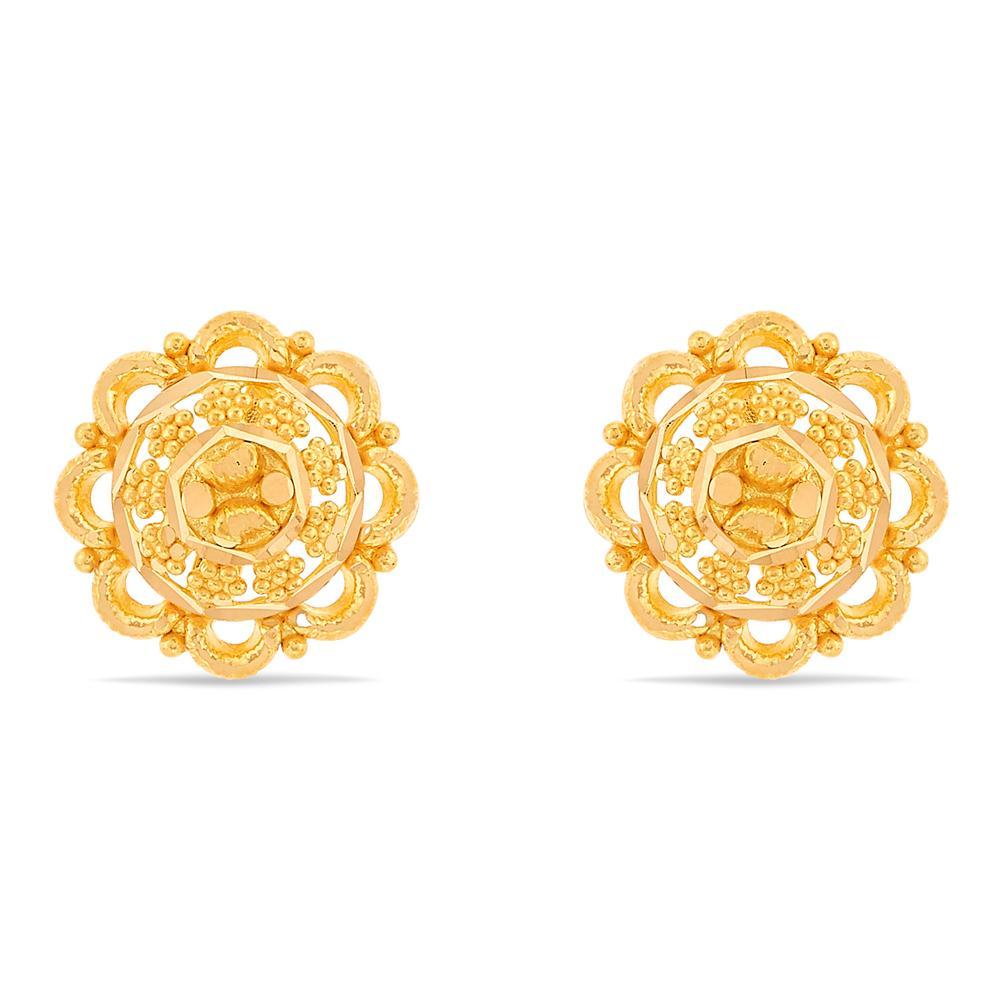 Buy Ornate Flower Gold Studs