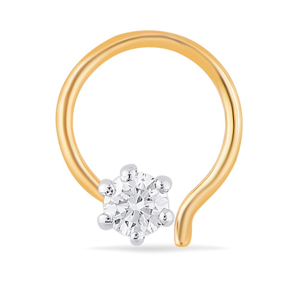Buy 14 Karat Gold & Diamond Nose Pin