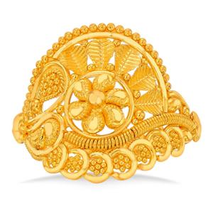 Buy 22 Karat Gold Golden Floral Statement Ring