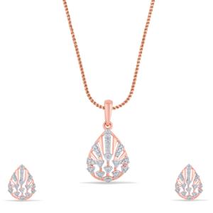 Buy 18 Karat Gold & Diamond Pendant Set