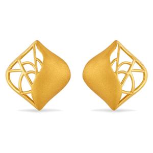 Buy 22 Karat Ornate Gold Leaf Earrings