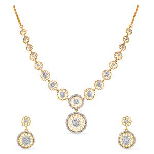 Buy 14 Karat Gold & Diamond Necklace Set