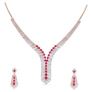 Buy 18 Karat Gold & Diamond Necklace Set