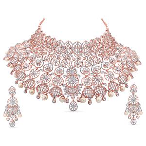 Buy 14 Karat Gold & Diamond Necklace Set