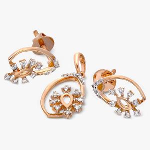 Buy 14 Karat Gold & Diamond Pendant Set