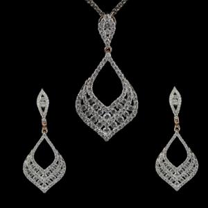 Buy 14 Karat Gold & Diamond Pendant Set