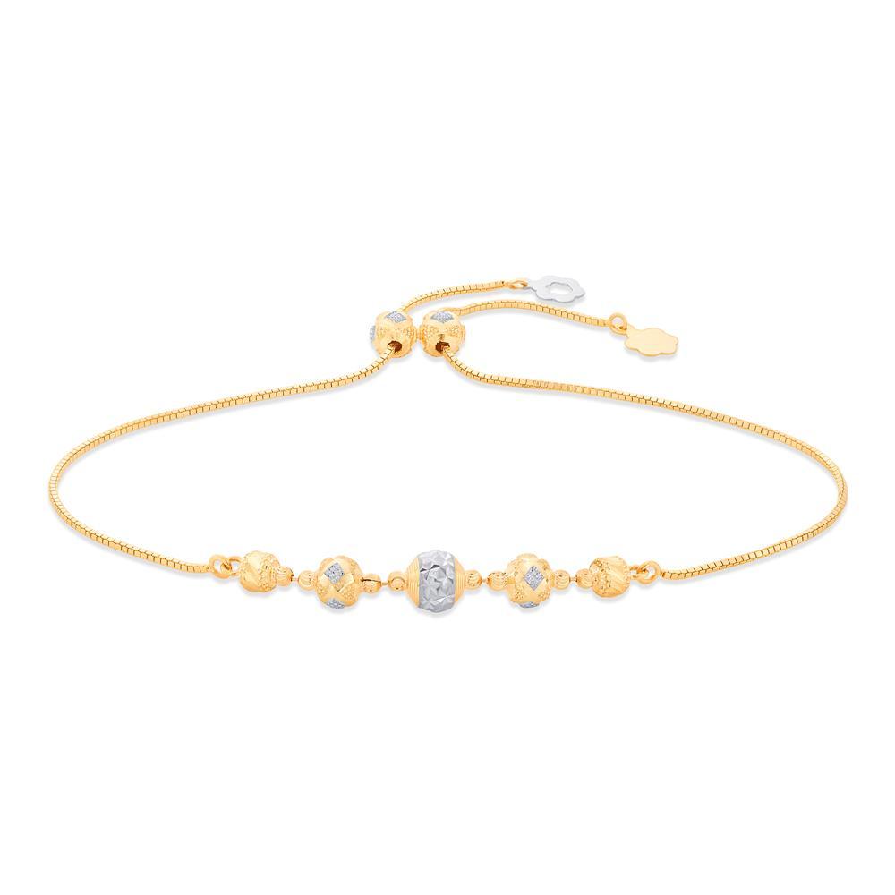 Buy Adjustable Beaded Gold Bracelet with Stones