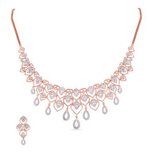 Buy 18 Karat Gold & Diamond Necklace Set