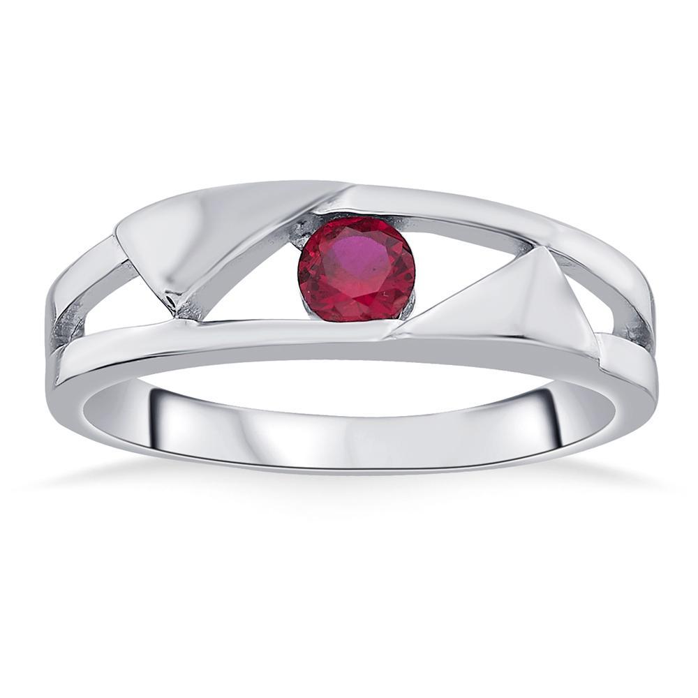 Buy Classic Red Stone Silver Ring