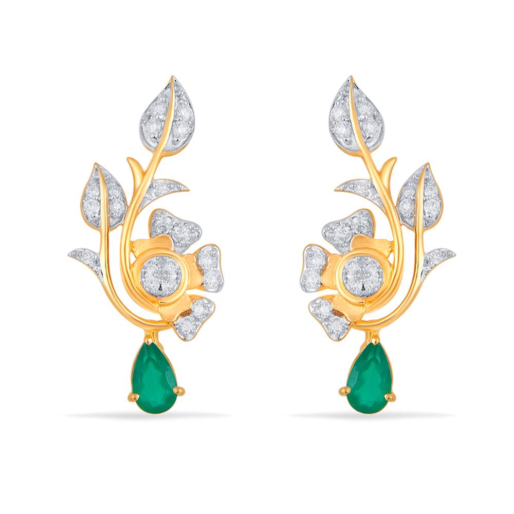 Buy 18 Karat Gold & Diamond Earrings