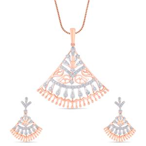 Buy 14 Karat Gold & Diamond Pendant Set