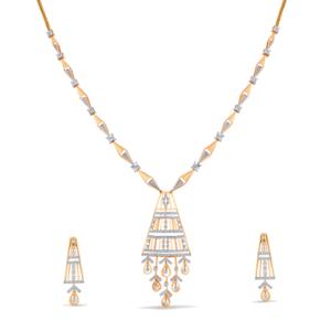 Buy 18 Karat Gold & Diamond Necklace Set