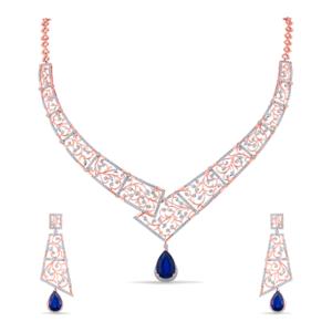 Buy 18 Karat Gold & Diamond Necklace Set