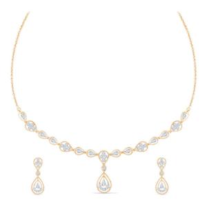 Buy Sleek Dainty Diamond Necklace Set