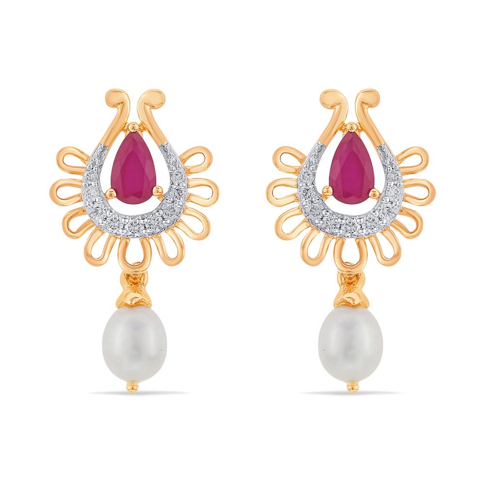 Buy 14 Karat Gold & Diamond Earrings