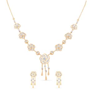 Buy 14 Karat Gold & Diamond Necklace Set