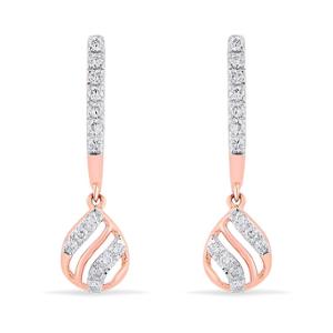 Buy Ripple drop Gold & Diamond Earrings