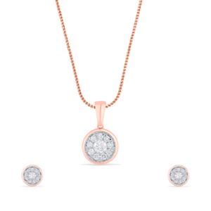 Buy 18 Karat Gold & Diamond Pendant Set