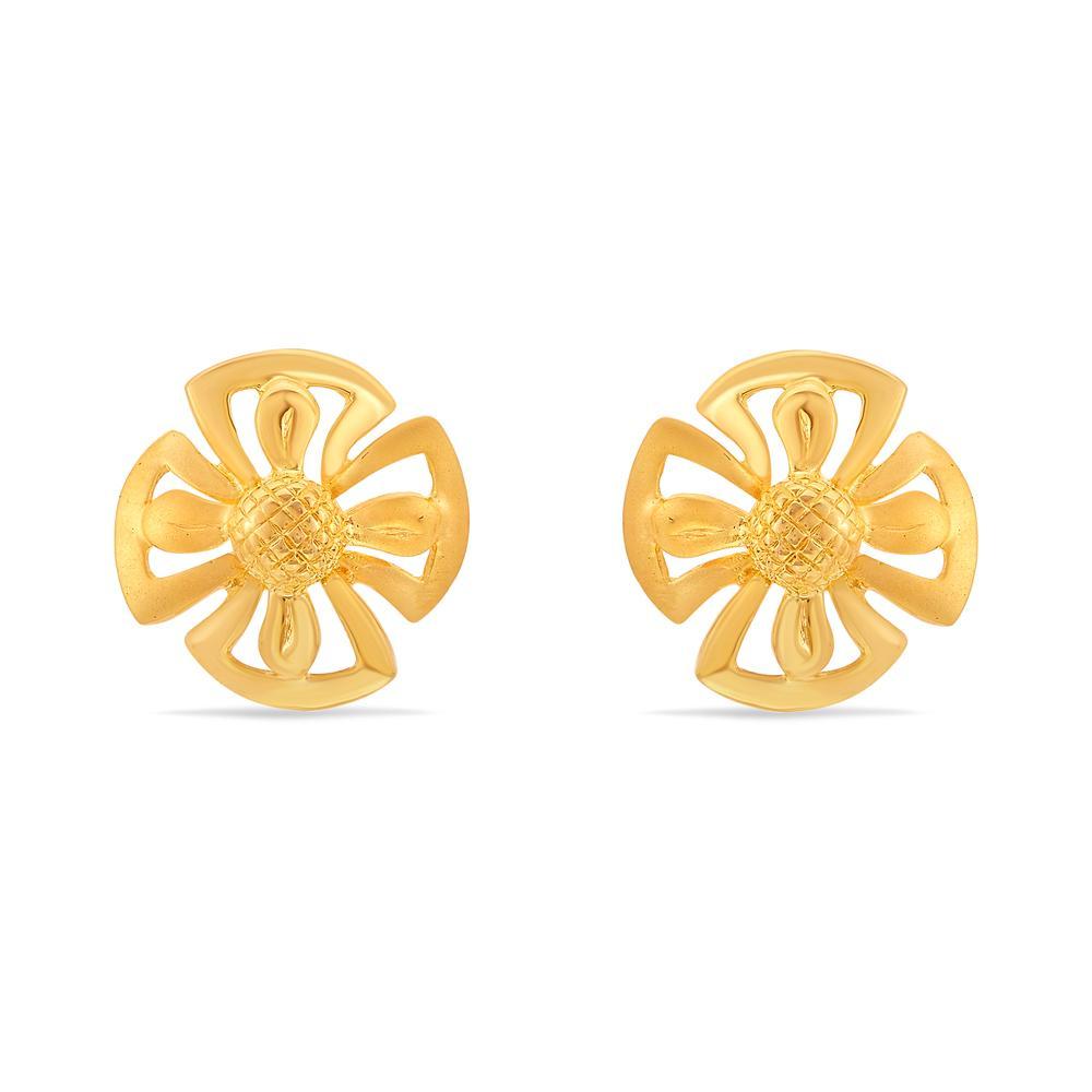 Buy Stylized Flower Gold Earrings