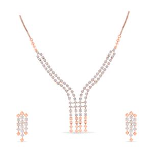 Buy 18 Karat Gold & Diamond Necklace Set