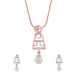 Buy 14 Karat Gold & Diamond Pendant Set