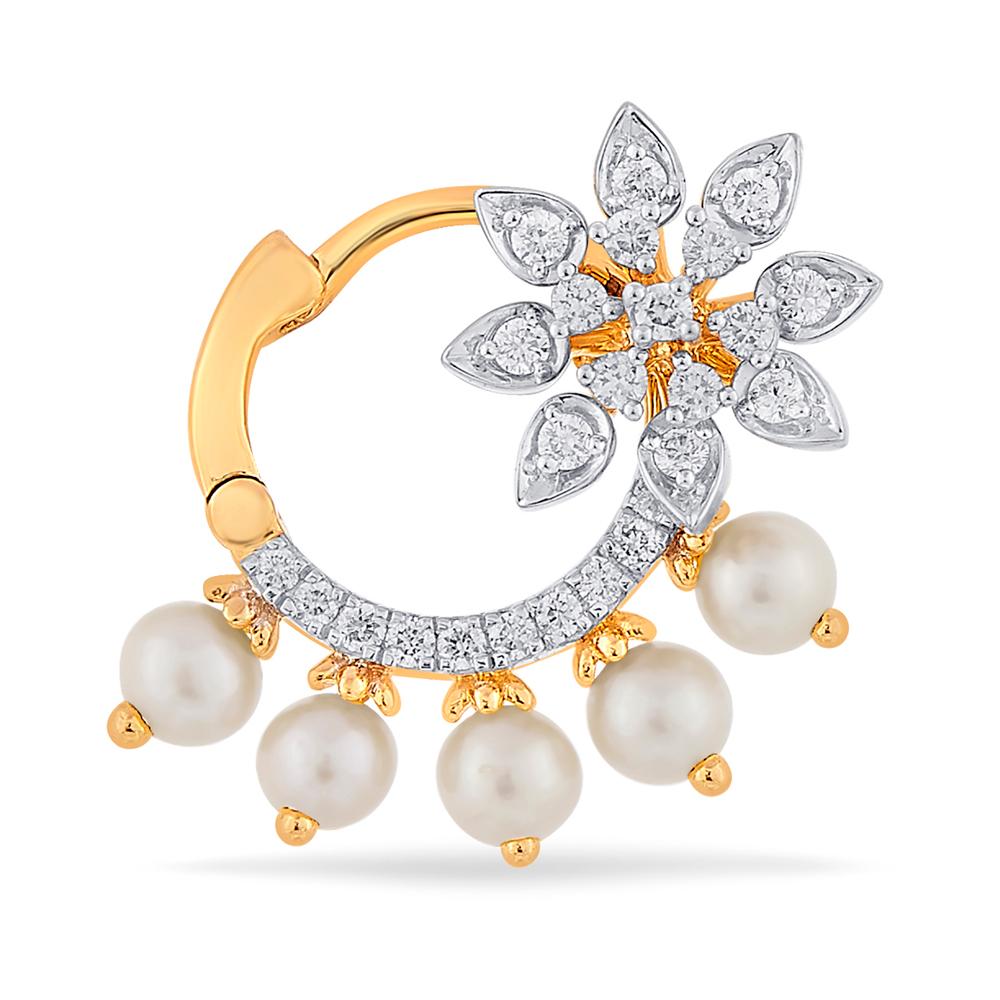Buy 18 Karat Gold & Diamond Nose Ring