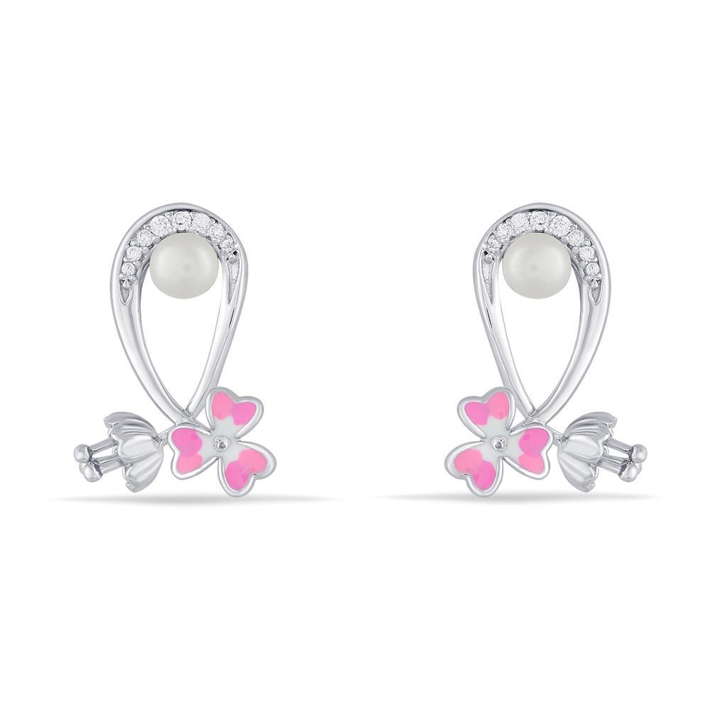 Buy Moonlit Rose Silver Stud earrings