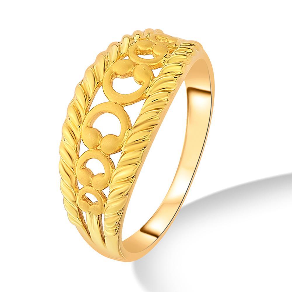 Buy Abstract Circle and Rope Band Gold Ring