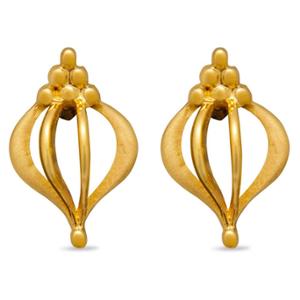 Buy Golden Cage Shaped Gold Earrings