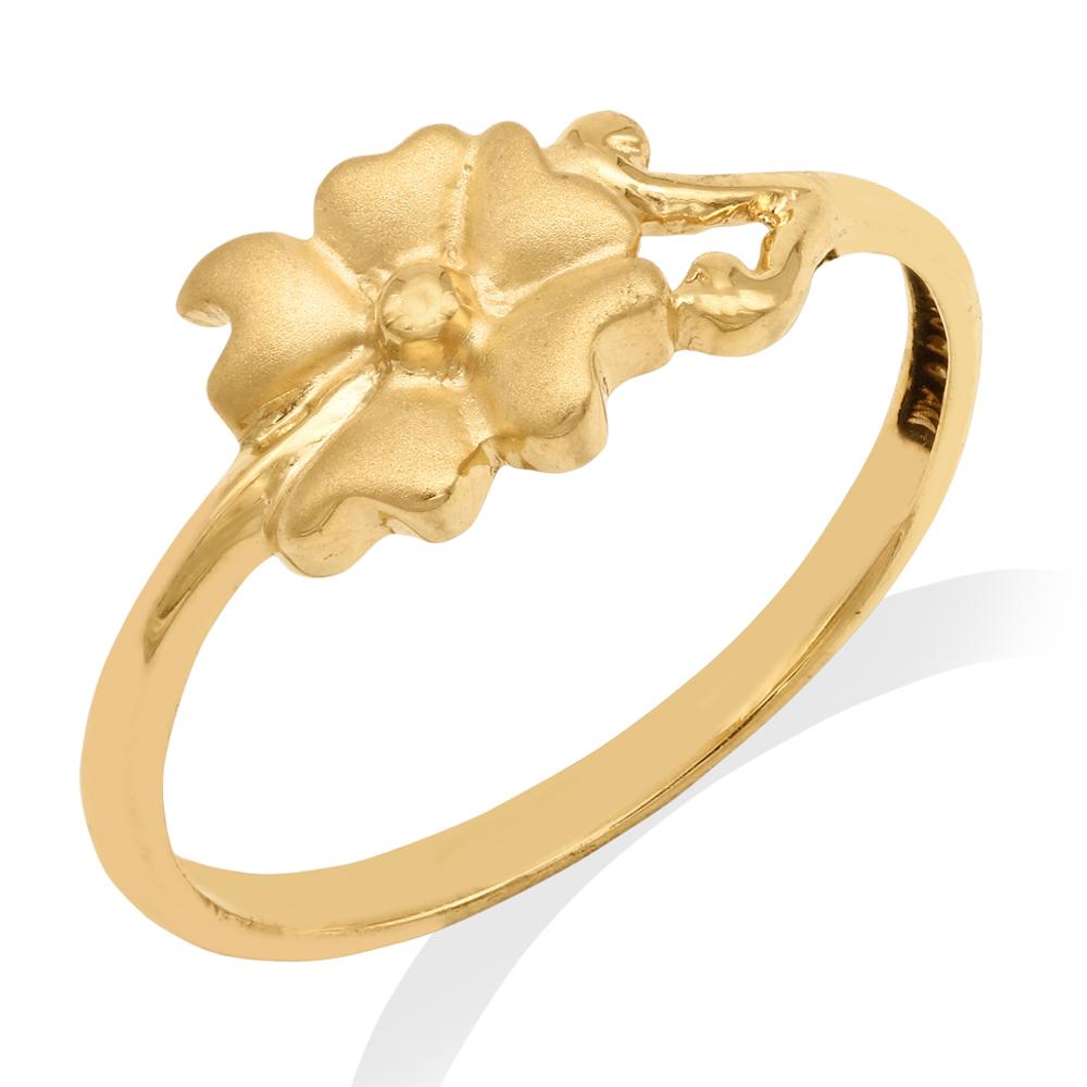 Buy Yellow Finish Floral Design 22Kt Gold Ring For Women