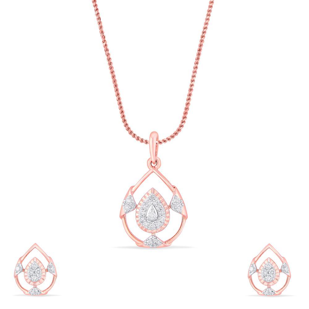 Buy Dewdrop Diamond Gold & Diamond Pendant Set