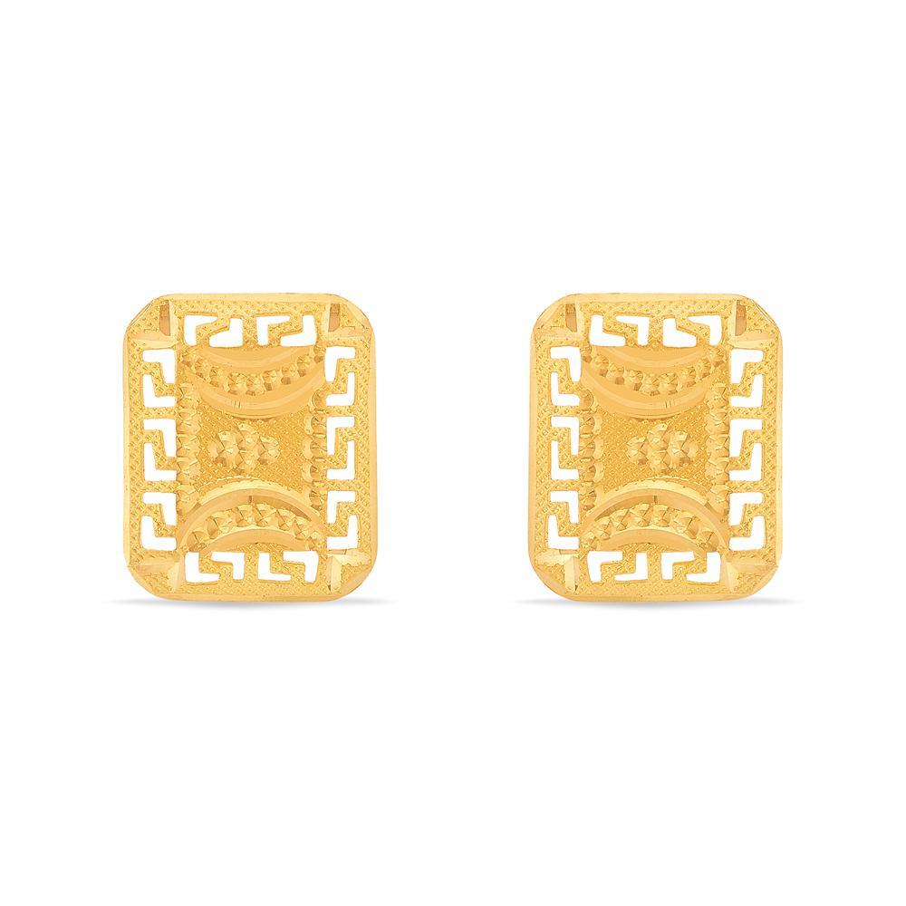 Buy Maze Pattern Gold Studs
