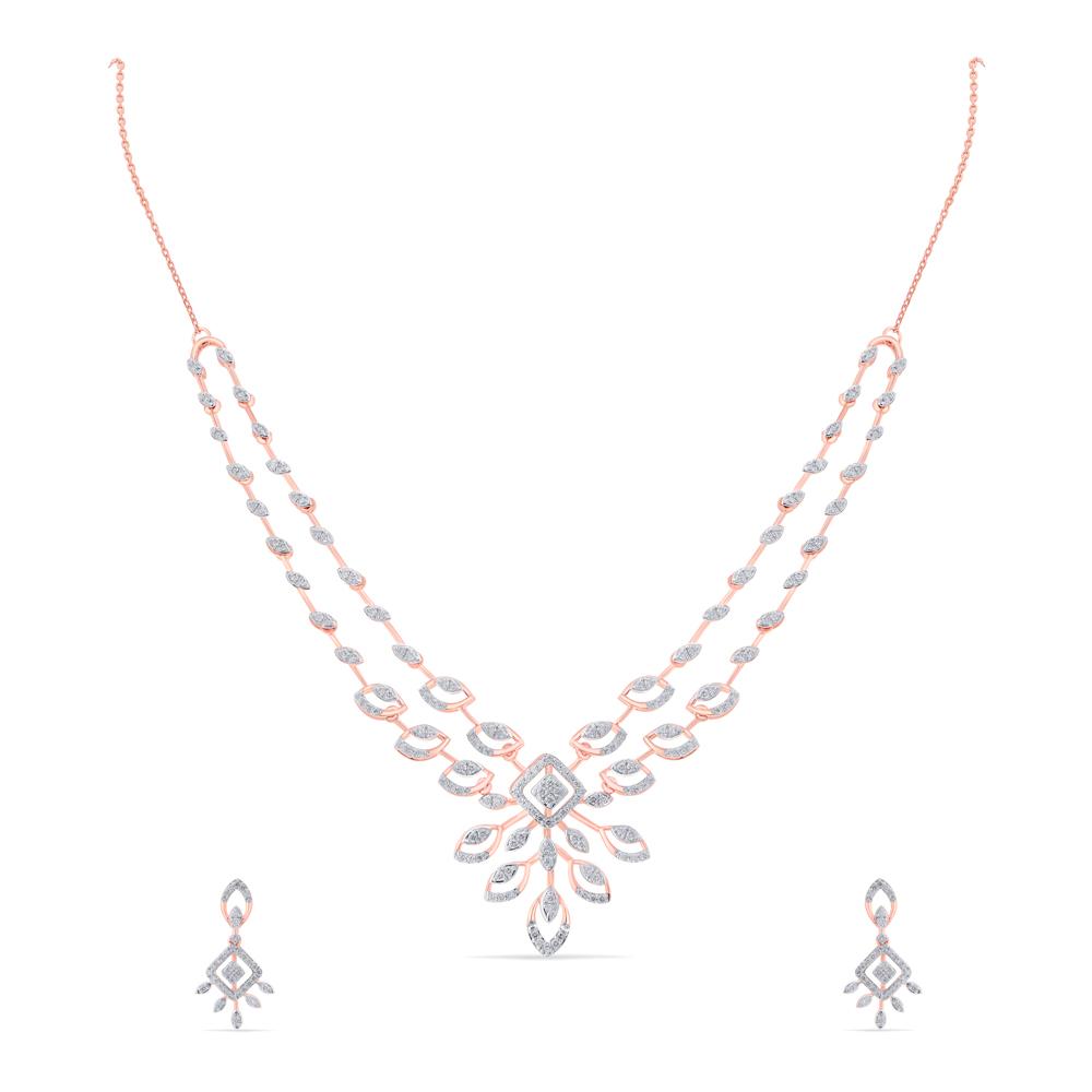 Buy 14 Karat Gold & Diamond Necklace Set