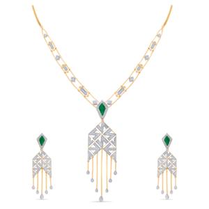 Buy 14 Karat Gold & Diamond Necklace Set
