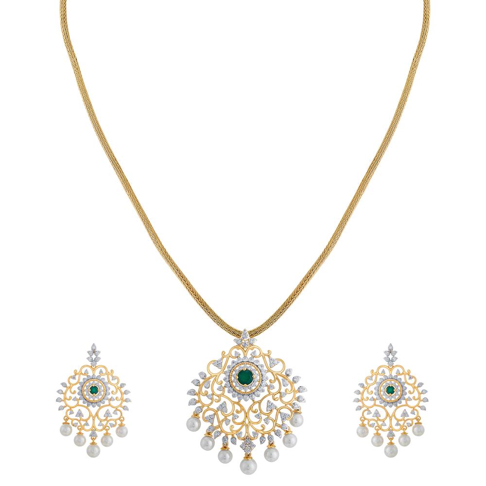 Buy Manivruksh Varalakshmi Diamod Necklace Set